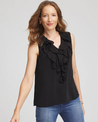 Chico's Clothing Satin Ruffle Tank