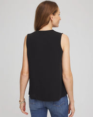 Chico's Clothing Satin Ruffle Tank