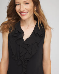 Chico's Clothing Satin Ruffle Tank