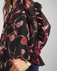Chico's Clothing Georgette Celtic Blooms Blouse