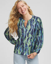 Chico's Clothing Ocean Plume Crinkle Top