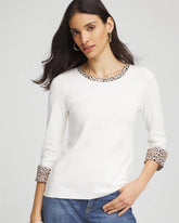 Chico's Clothing Pima Jewel Neck Contrast Tee