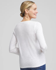 Chico's Clothing 3/4 Sleeve Button Tee