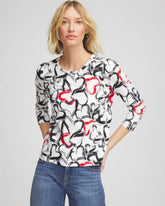 Chico's Clothing Love Brush Button Heart Tee