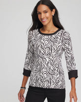 Chico's Clothing Pima Jewel Neck Contrast Tee