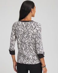 Chico's Clothing Pima Jewel Neck Contrast Tee