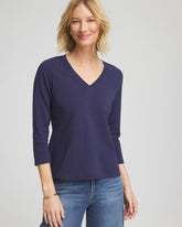 Chico's Clothing 3/4 Sleeve Perfect Tee