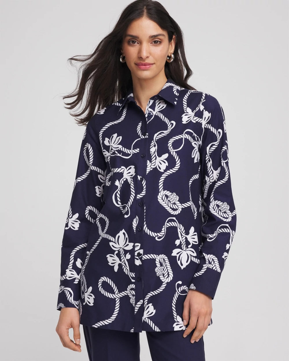 Chico's Clothing No Iron™ Rope Print Tunic
