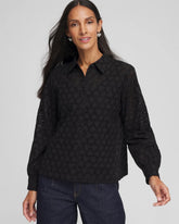 Chico's Clothing Heart Eyelet Shirt