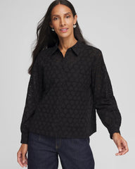 Chico's Clothing Heart Eyelet Shirt