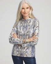 Chico's Clothing Sequin Reptile Funnel Neck tee