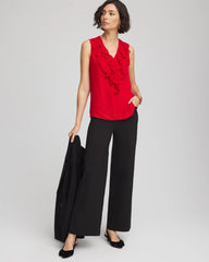 Chico's Clothing Satin Ruffle Tank