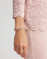 Chico's Jewelry Quartz & Rhodonite Stone Silvertone Round Stretch