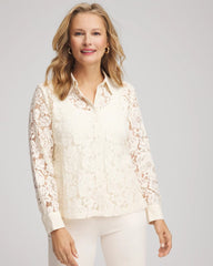 Chico's Clothing Classic-Fit Collared Lace Shirt