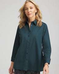 Chico's Clothing Rhinestone Embellished Poplin Tunic