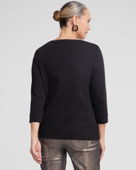 Chico's Clothing 3/4 Sleeve V-Neck Tee