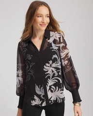 Chico's Clothing Georgette Flow Print Blouse