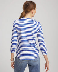Chico's Clothing Slub 3/4 Sleeve Tee