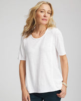 Chico's Clothing Slub Paneled Elbow Tee