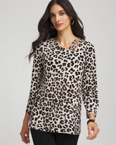 Chico's Clothing Travelers™ Animal-Print Lattice Top