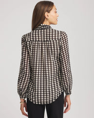 Chico's Clothing Clip-Dot Tie-Front Blouse