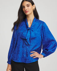 Chico's Clothing Jacquard Tie-Front Blouse