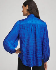 Chico's Clothing Jacquard Tie-Front Blouse
