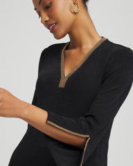 Chico's Clothing Travelers™ Embellished V-Neck Flutter Sleeve Tunic