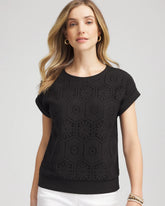 Chico's Clothing Crocheted Cotton-Blend Shirt