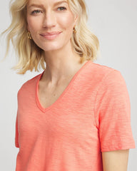 Chico's Clothing Slub V-Neck Tee