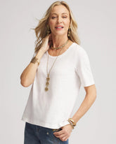 Chico's Clothing Slub Scoop Neck Tee