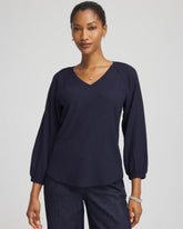Chico's Clothing Textured Raglan V-Neck Top