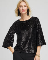 Chico's Clothing Sparkling Sequin Party Tee