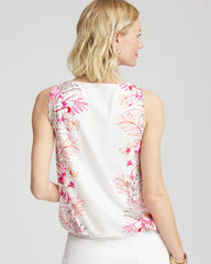 Chico's Clothing Tropical Floral Bubble Hem Tee
