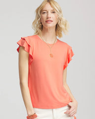Chico's Clothing Touch of Cool™ Flutter Sleeve Tee