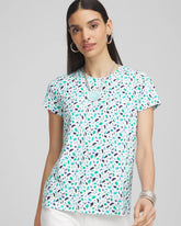 Chico's Clothing Polka-Dot Crewneck Perfect Tee