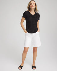 Chico's Clothing Jersey Knit Ruched Front Tee