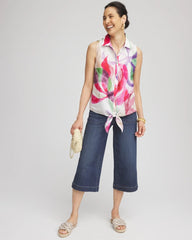 Chico's Clothing No Iron™ Bloom Linen Tie-Front Shirt
