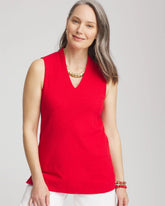 Chico's Clothing Textured Sleeveless V-Neck Tunic