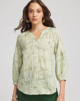Chico's Clothing Lurex Stripe Cotton Blouse