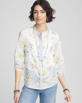 Chico's Clothing Floral Billow-Sleeve Blouse