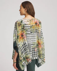 Chico's Clothing Printed Crinkle-Chiffon Pullover Poncho