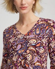 Chico's Clothing Paisley Touch of Cool™ V-Neck Layering Tee