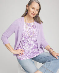 Chico's Clothing Animal Print Bateau-Neck Pima Tee