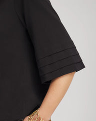 Chico's Clothing Boatneck Bubble-Hem Top