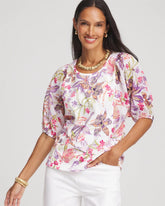Chico's Clothing Floral Dolman Sleeve Knit Top
