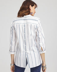 Chico's Clothing No Iron™ Striped Buttonback Stretch Tunic