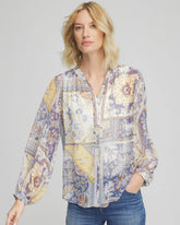 Chico's Clothing Artisanal Georgette Blouson-Sleeve Blouse