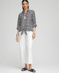 Chico's Clothing No Iron™ Plaid Tie-Front Top