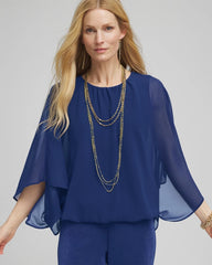 Chico's Clothing Travelers™ Collection Bubble Hem Chiffon Blouse
